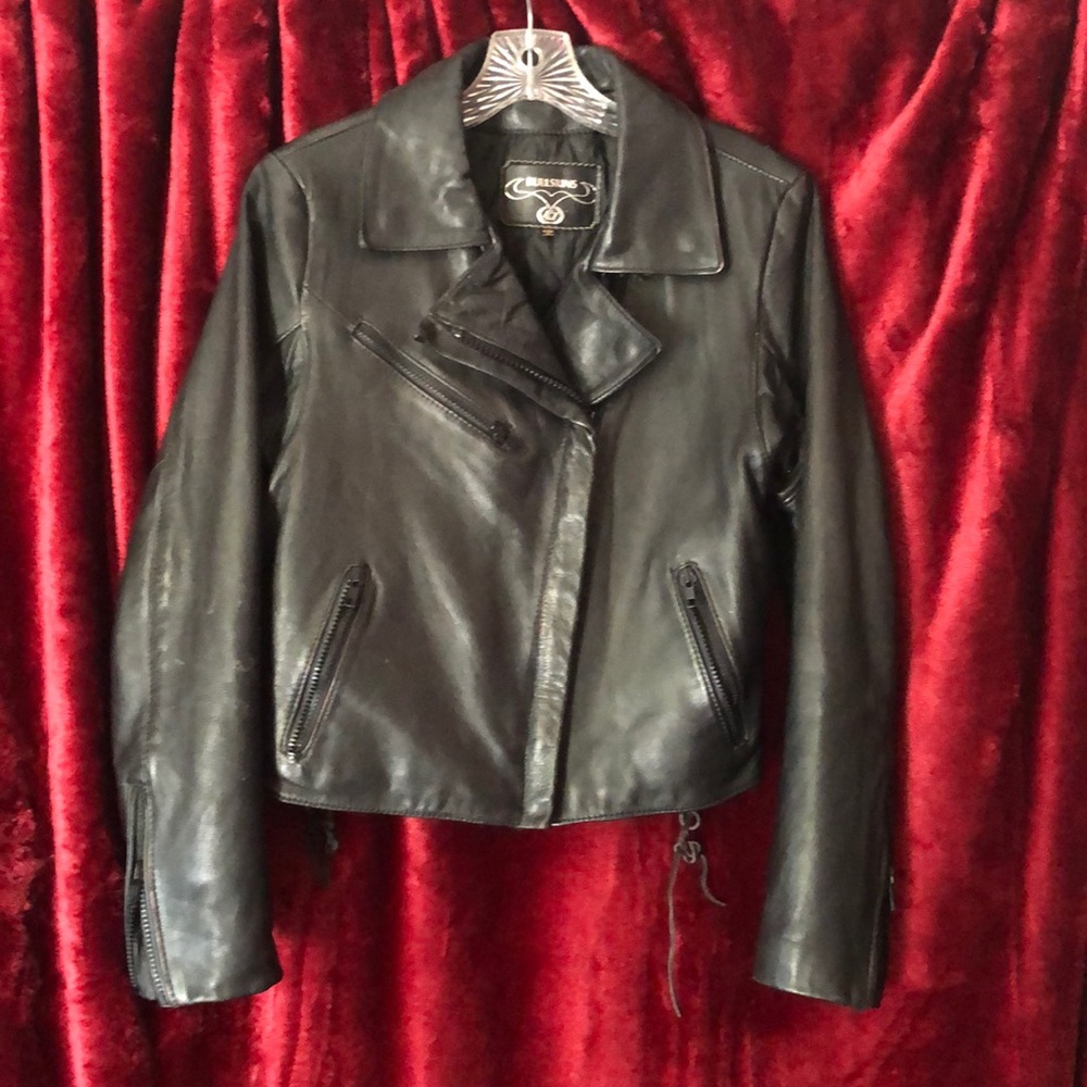 Bullskins Genuine Leather Biker Jacket Women’s fits chest size 36-37”